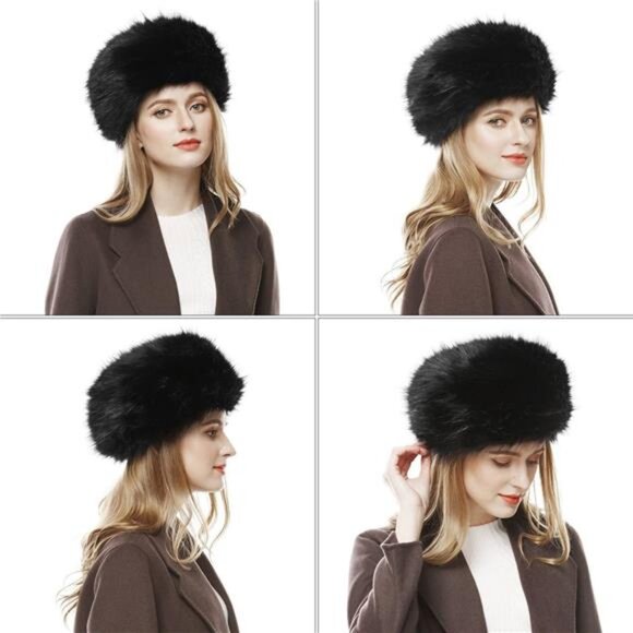 Luxury Faux Fur Cossack Hat | Women’s Russian Style Winter Hat - Picture 3 of 4